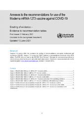 Annexes to the recommendations for use of the Moderna mRNA .